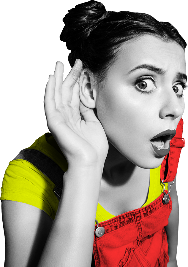Woman listening intently